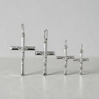 Italian 925 Sterling Silver Cross Pendant Jesus Christ Tube Crucifix- P164