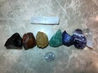 Large Chakra Stones Set  7 Rough Crystals   Raw Selenite 3 4 Lb   charged Rocks 