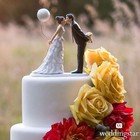Leaning In For A Kiss Bride With Balloon Porcelain Wedding Cake Topper