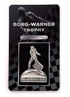 Borg-warner Trophy Indy 500 Flag Man Pin Polished Nickel Collector Lapel Pin