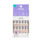 Kiss Core Press On Nails  Nail Glue  White Short Square  32 Nails  2g Glue