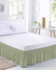 Sage Green Adjustable   Bed Skirt Queen Size 16 Inch Drop Sage Greensab6197
