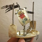 Vintage Maritime Folk Art Model Sailing Ship Mother-of-pearl   Abalone Shell
