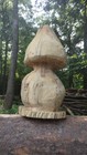      Handcrafted Chainsaw Carved Mushroom - 18  Tall X 9  Wide Rustic Wood Art     