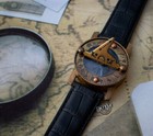 Vintage Sundial Compass Wrist Band Navigation Watch Black Gifts For Collector