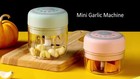 300ml Electric Garlic Chopper Usb Charging Food Meat Crusher Stainless Steel New