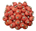 Xl Vintage Glass Bead   Prong-set Rhinestone Button  Signed Mid-cen Jewelry Co