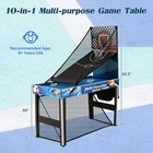48    10-in-1 Multi Game Table W billiard Table Tennis Hockey Basketball Football