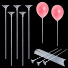 28 Pack Plastic Balloon Sticks With Cups  Clear Reusable Balloon Holders   Re   
