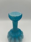 Mt Washington Blue Diamond Quilted Mop Satin Glass Vase Antique Victorian 7  Exc