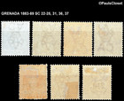 Grenada 1883-89 Sc 22-25  mnh   31  36-37  mvlh  Queen Victoria F vf
