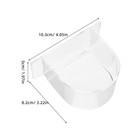 2pcs Bird Cage Food Feeder  Clear Thick Semicircle Seed Water Trough Cups - S   