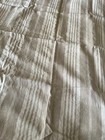Antique French Striped Grey Cream Herringbone Linen Ticking Fabric C1920s 7ftx3