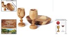 Timeless Handcrafted Olive Wood Communion Cups With Bread Tray Gift Set