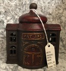 Genuine Antique Cast-iron Mechanical Bank     The  presto   building bank 