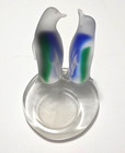 Penguin Tealight Candleholder Votive Frosted Glass Partylite Candle Holder