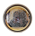 Irvinware Silverplate Serving Tray Etched Design With Rope Rim Usa 12 