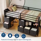 Twin Loft Bed For Kids With Drawers   Ladder  under   bed Space 14  High Guardrail