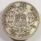 1884 Chile - Silver 1 Peso Coin  47483