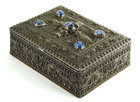   Antique High Grade Silver Filigree   Stones Box Balinese For Jewelry Trinkets