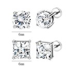 Newitin 2 Pairs Stainless Steel Stud Earrings For Men Small  Silver B