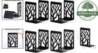 Durable Black Metal Bookends Set Of 4  Anti-rust Finish For Long Lasting Use