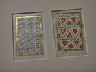Lot Antique 2 Illuminated Gold Islamic Arabic Persian Poetry Koran Leaf 3 x3 75 