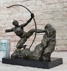 Handcrafted Apollo God Of Light And Bronze Sculpture Archer Marble Figurine