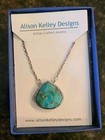 Sterling Silver 925 Turquoise Necklace Faceted Pear Shaped Alison Kelley Designs