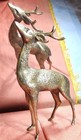 Large Vintage Brass Deer Pair Duck And Doe  