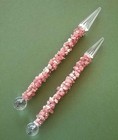 Rhodochrosite Wand With Silver And Quartz Point  Chakra Wand  Rare Crystal Wand