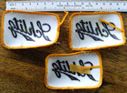 3 Original Vintage 70s Schlitz 3  Patch Beer Black white yellow
