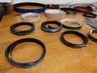 Large Lot Of Misc  Drum Wrap Pieces Bass Drum Inlays Etc  Sparkles Pearls Ludwig