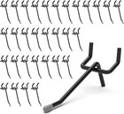 50-pack Black Pegboard Hooks 2  Heavy Duty Metal Hangers  Rust-resistant Organiz