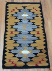 Antique Navajo Native American Indian Wool Hand Made Rug 2 5  X 4 6 