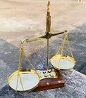 Vintage Weighing Scale Apothecary Balance Scale With 7 Weights Antique Brass Gif