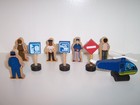 Imaginarium Toysrus Wooden Train Helicopter Figures Signs Lot Fits Brio Thomas