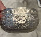 Thai Burmese Thabeik Repousse Small Bowl Silver Chinese Zodiac Animals
