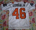 Rare Reebok Bc Lions Cfl Football Jersey Lumbala  46 Orange Youth Lrg 14 16 Mesh