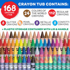 Crayola 168 Ct Crayon Storage Tub Bulk Set Specialty Crayons Classroom Art