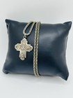 Vtg Silver 4 Way Cross Miraculous Medal Necklace Religious Catholic Jesus Mary