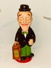 Vintage 70s Stan Laurel Coin Bank play Pal Plastics original Stopper label rare