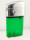 Vintage Mcm Scripto Vu Lighter Chrome   Green Lucite See Thru Dice Game