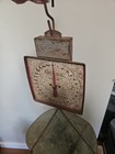 Hanson Dairy Scale Model 600 Metal Hanging Capacity 60lbs   Tray Made In Usa Vtg