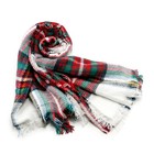 Oct17 Plaid Scarf  Women  Pashmina Wrap  Large  Warm  Soft Shawl  Winter  Fall