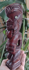 Vintage Hand Carved Maori   Pacific Islands Wooden Tiki Statue