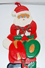 Vintage Christmas Santa Claus Ho Ho Ho Bell Pull Wooden Wall Hanging Door 24 