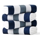 4 Pieces Microfiber Beach Towel Set 30x60 Inches Super Navy Blue Gray