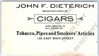 Vtg 1904 Marshalltown Ia John F Dieterich Cigars Tobacco Pipes Advertising Print