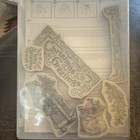 Stampin  Up  Father Christmas Mounted Rubber Stamp Set 6pc Christmas Theme